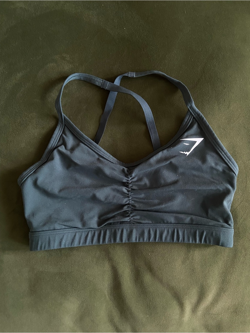 Gymshark Ruched Training Bra (Green)